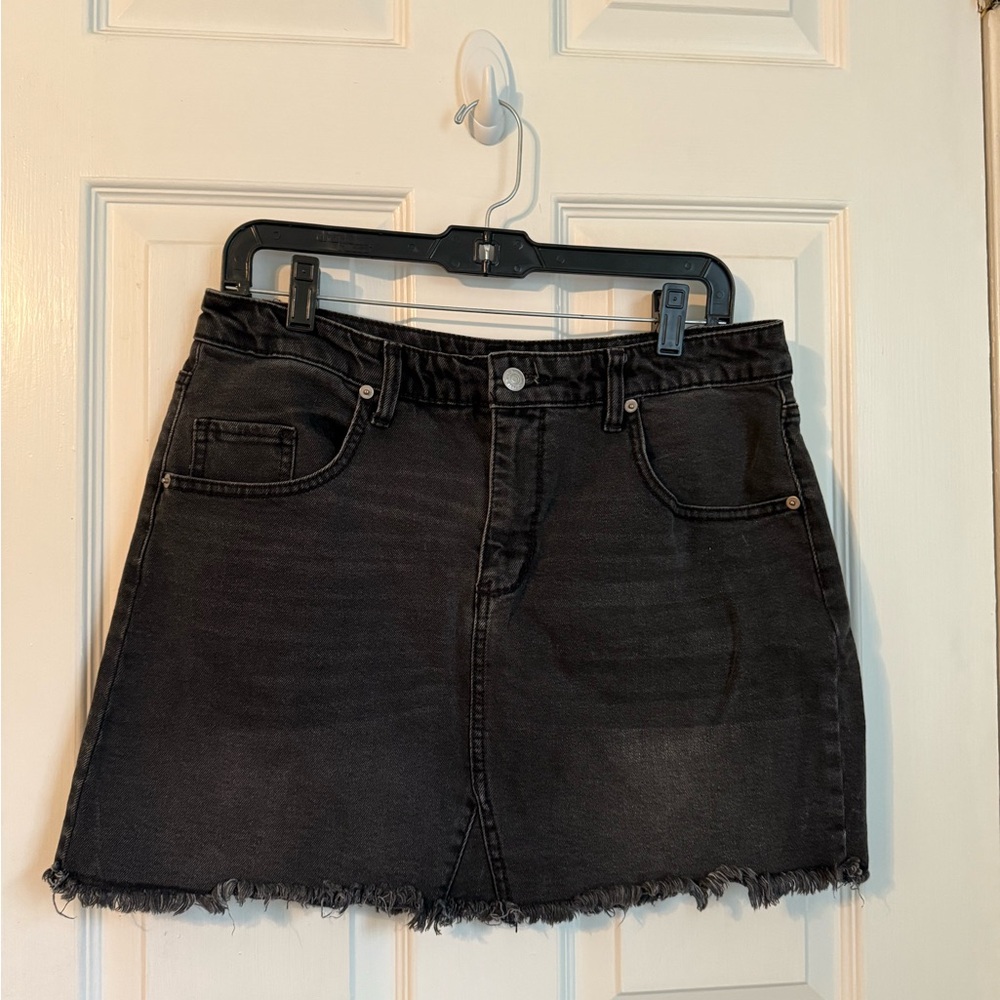 Wild Fable Black Denim A-Line Skirt